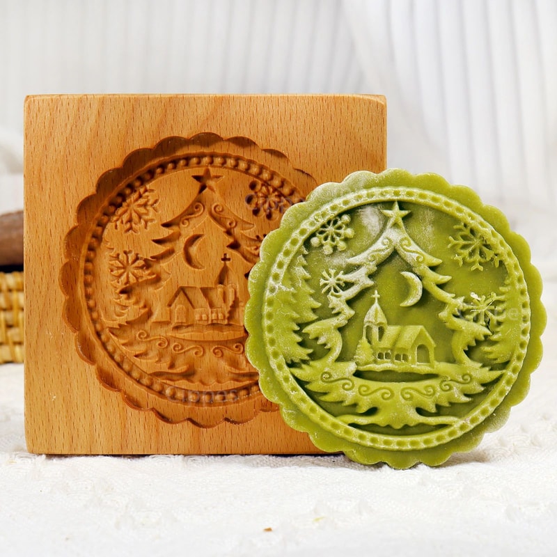 Wooden Rose Cookie Mold 0