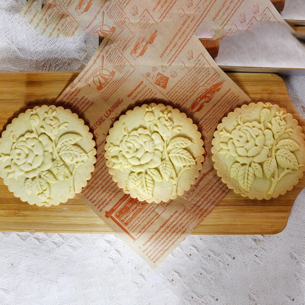 Wooden Rose Cookie Mold 1