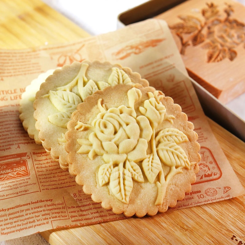 Wooden Rose Cookie Mold 4