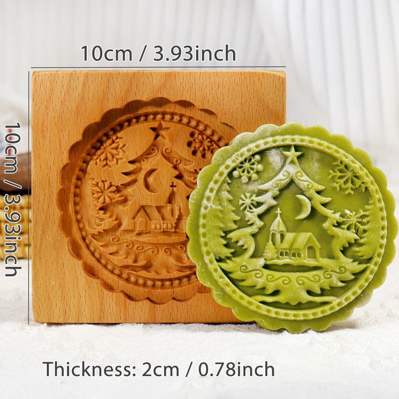 Wooden Rose Cookie Mold 7