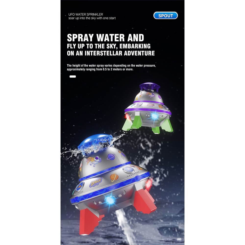 Light Up Flying Sprinkler Toy For Kids 9