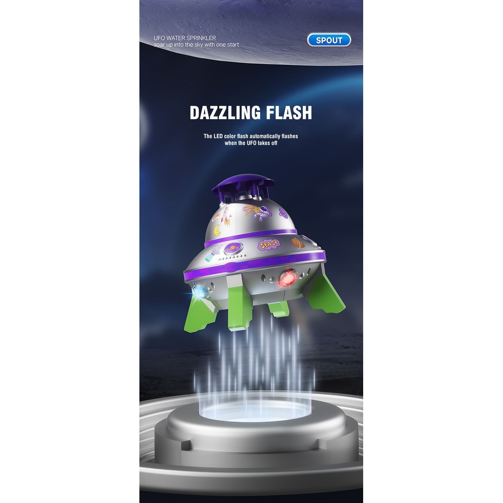 Light Up Flying Sprinkler Toy For Kids 12