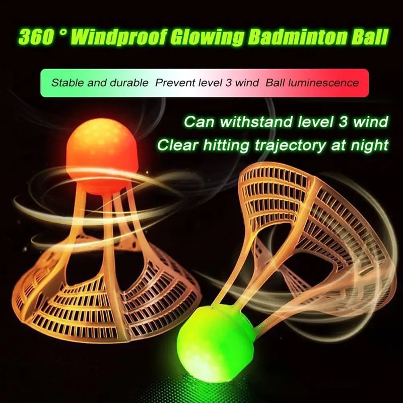 LED Glow Badminton Shuttlecocks Set 4