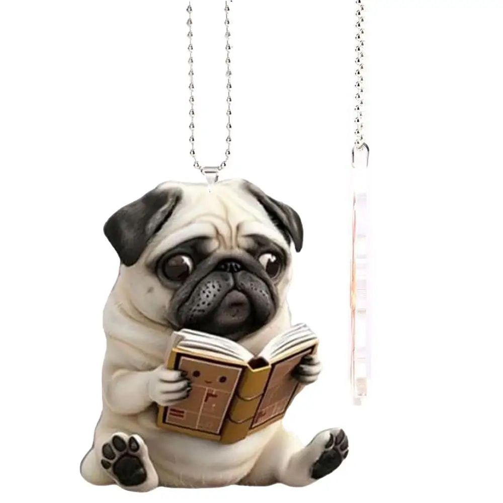 Cute Pug Car Mirror Charm 9