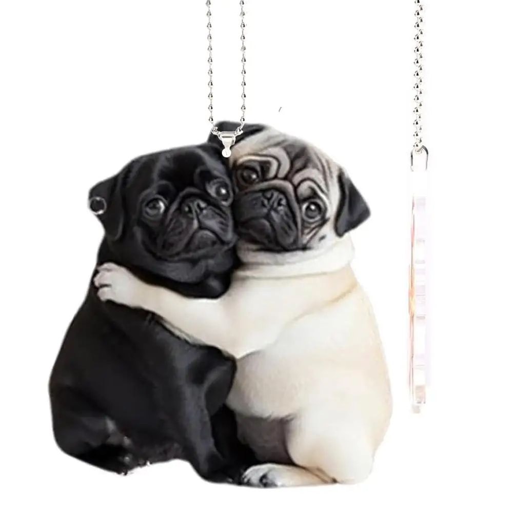 Cute Pug Car Mirror Charm 13