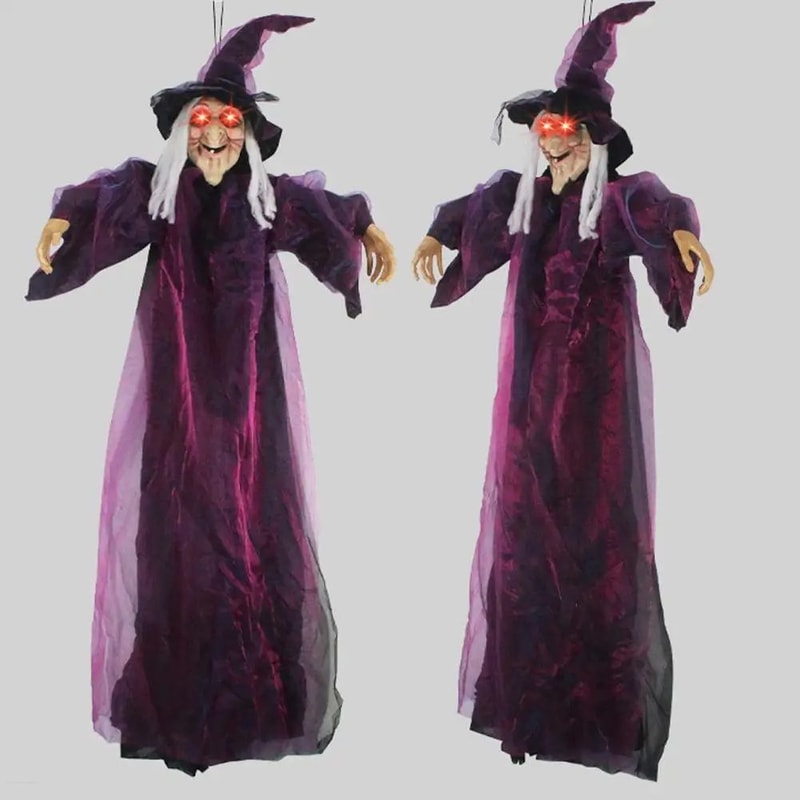 Life Size Talking Witch Halloween Decor 4