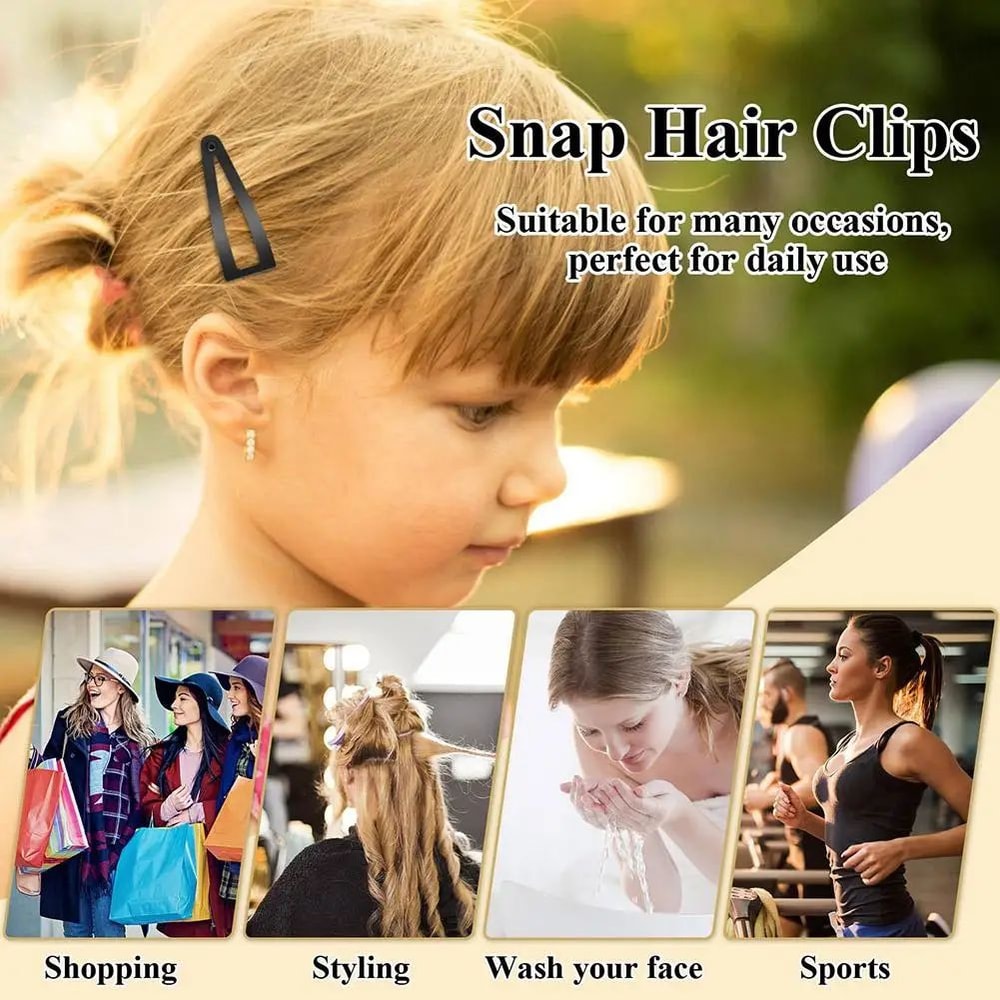 Double Grip Metal Hair Clips Set 4