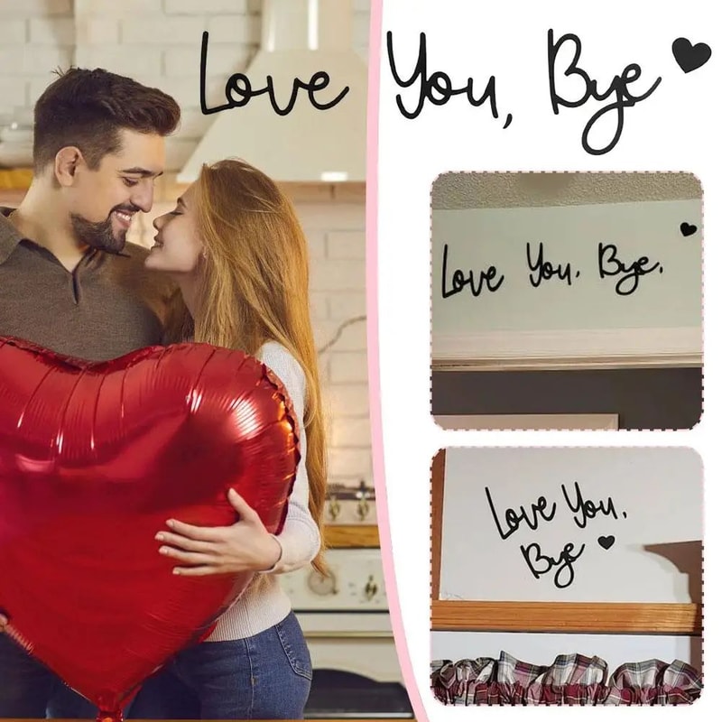 Wooden Script Wall Sign Love You Bye 5