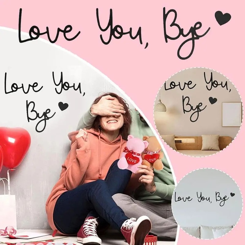 Wooden Script Wall Sign Love You Bye 7