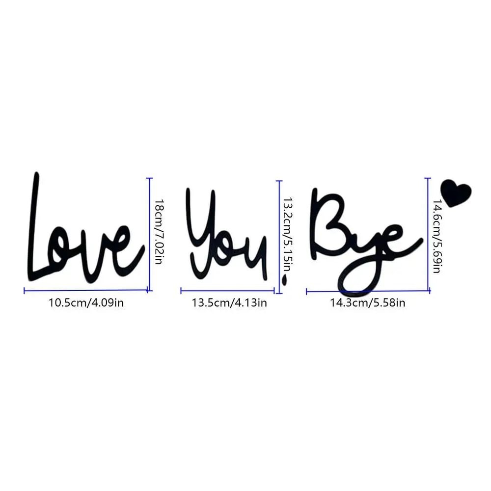 Wooden Script Wall Sign Love You Bye 4