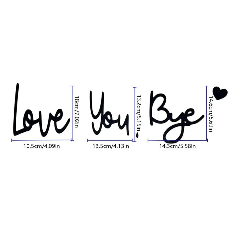 Wooden Script Wall Sign Love You Bye 4