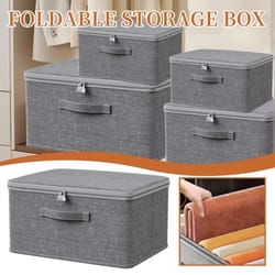 foldable fabric storage box with lid