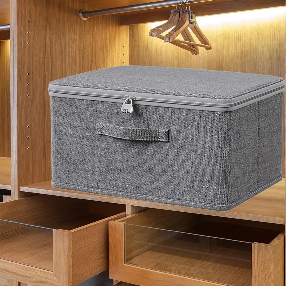 Foldable Fabric Storage Box With Lid 1