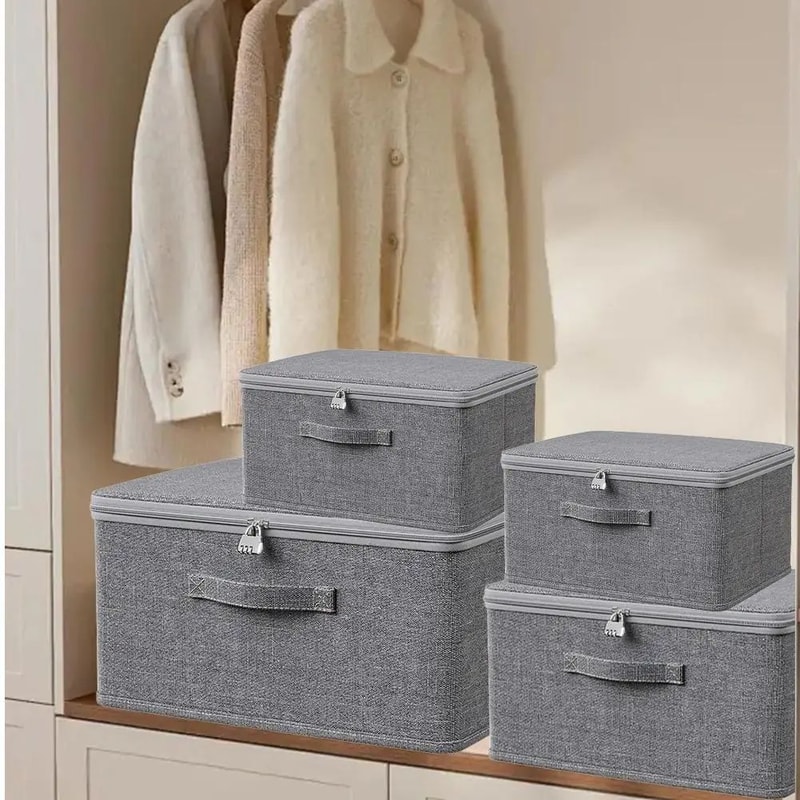 Foldable Fabric Storage Box With Lid 5