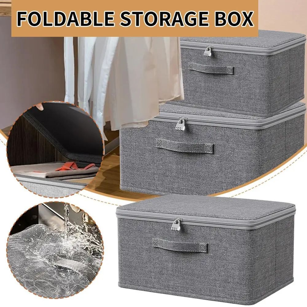Foldable Fabric Storage Box With Lid 9