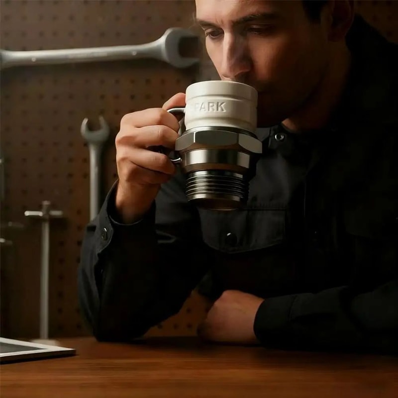 Spark Plug Stainless Steel Coffee Mug 3