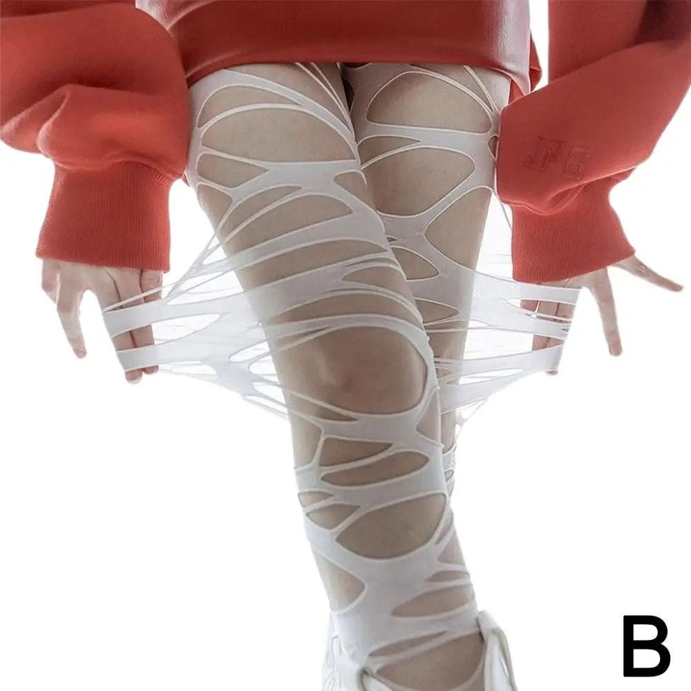 Y2K Punk Ripped Fishnet Stockings 12