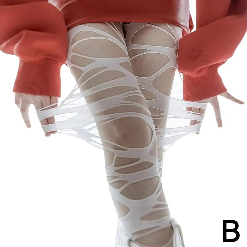 Y2K Punk Ripped Fishnet Stockings 12