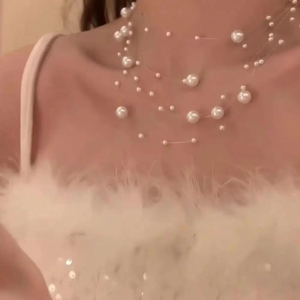 Elegant White Pearl Choker Necklace 2