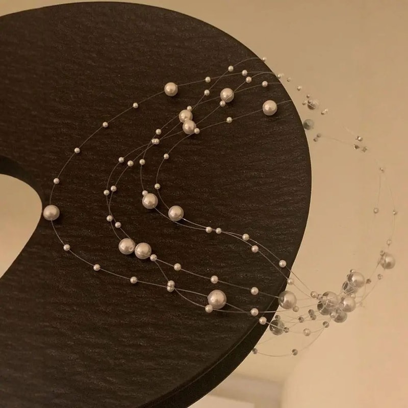 Elegant White Pearl Choker Necklace 6