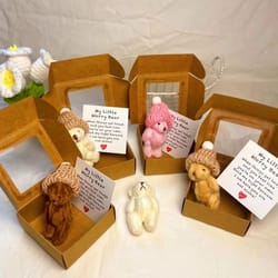 mini plush worry bear gift box