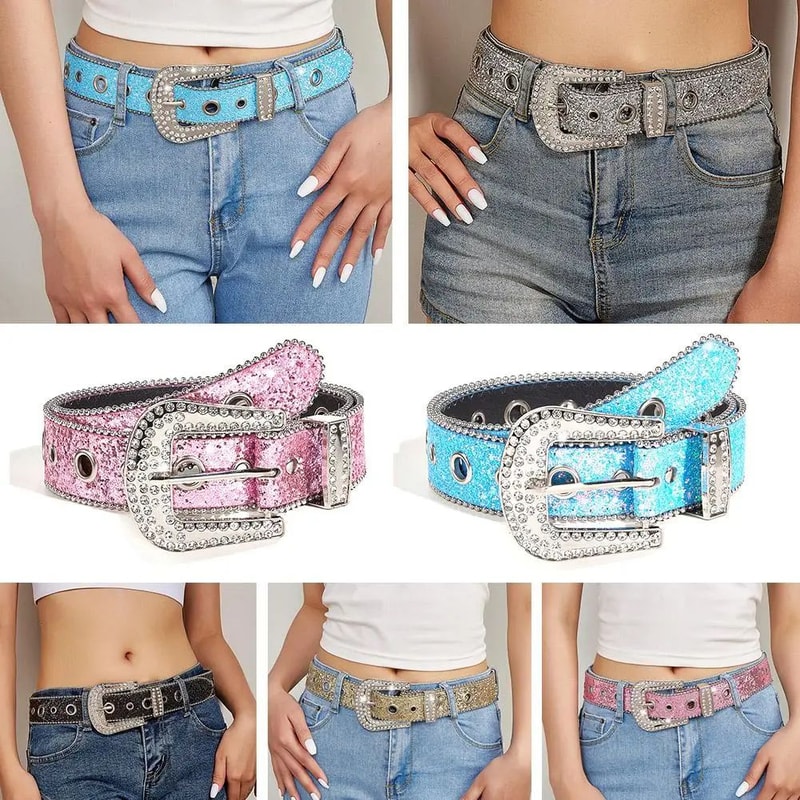 Rhinestone Western Cowgirl Belt 6
