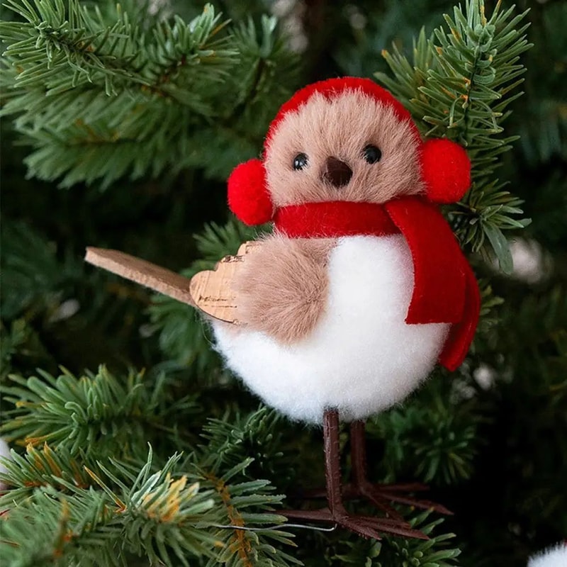 Christmas Artificial Cardinal Bird Ornaments 4