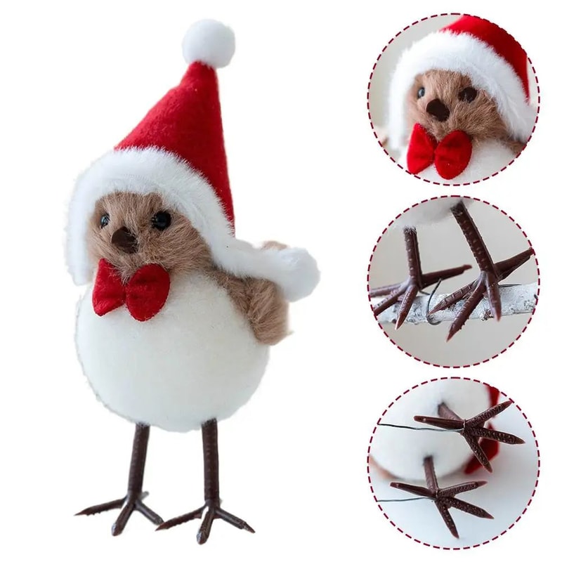 Christmas Artificial Cardinal Bird Ornaments 5