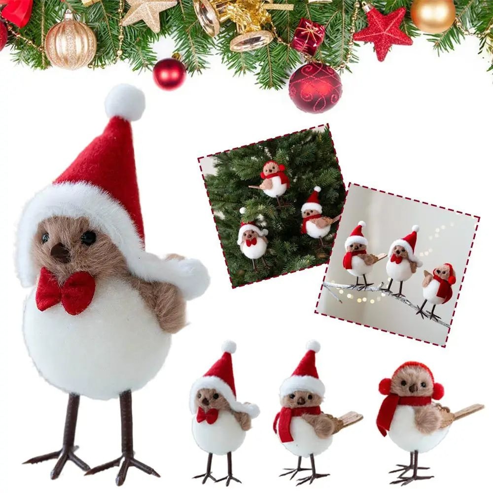 Christmas Artificial Cardinal Bird Ornaments 7
