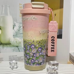 wildflower stainless steel coffee tumbler