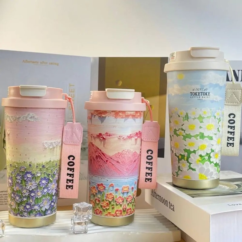 Wildflower Stainless Steel Coffee Tumbler 1