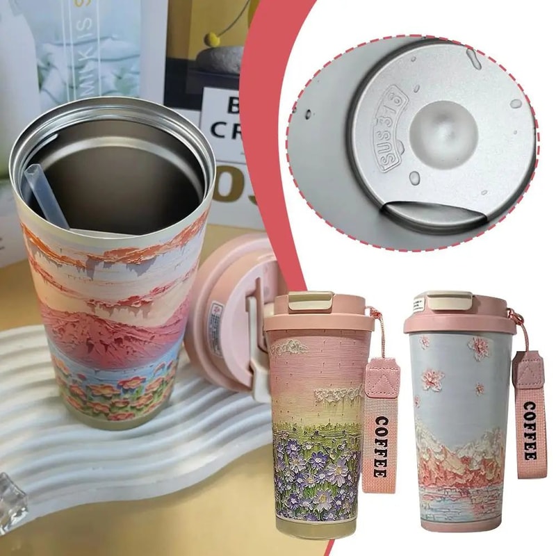 Wildflower Stainless Steel Coffee Tumbler 8