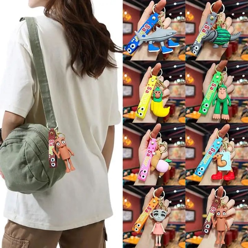 Funny Brainrot Animal Anime Keychain 1