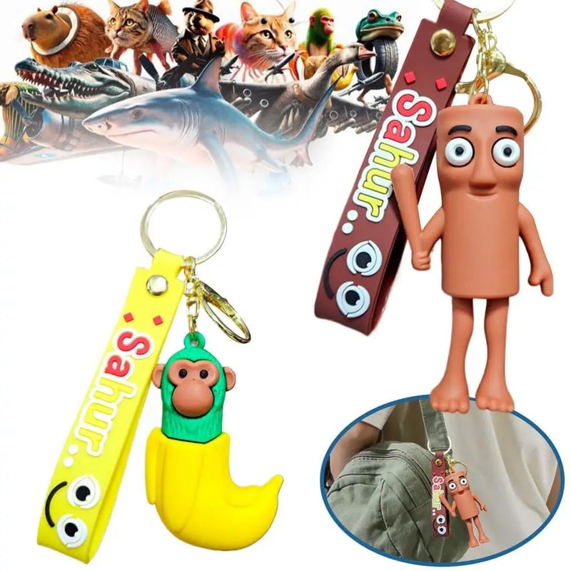 Funny Brainrot Animal Anime Keychain 2