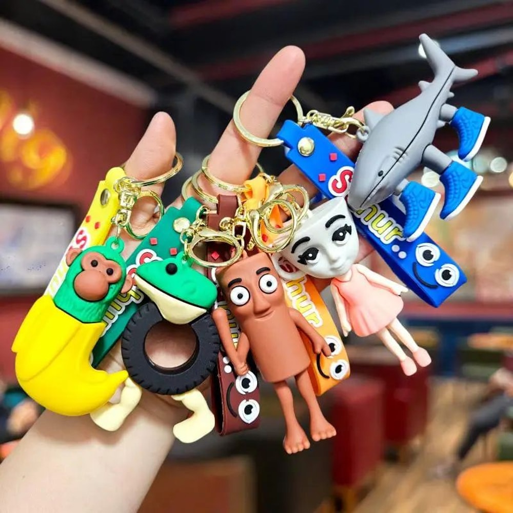 Funny Brainrot Animal Anime Keychain 3