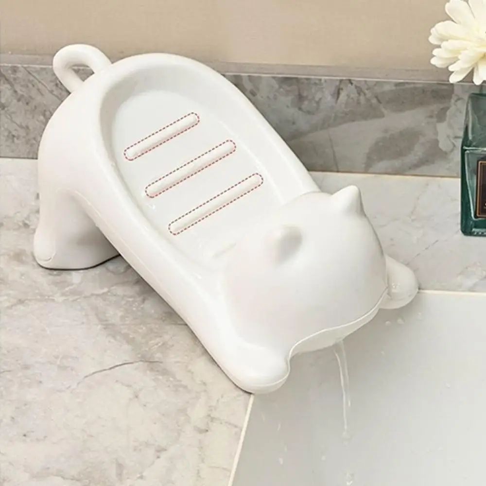 Cute Cat Shaped Self Draining Soap Dish 4