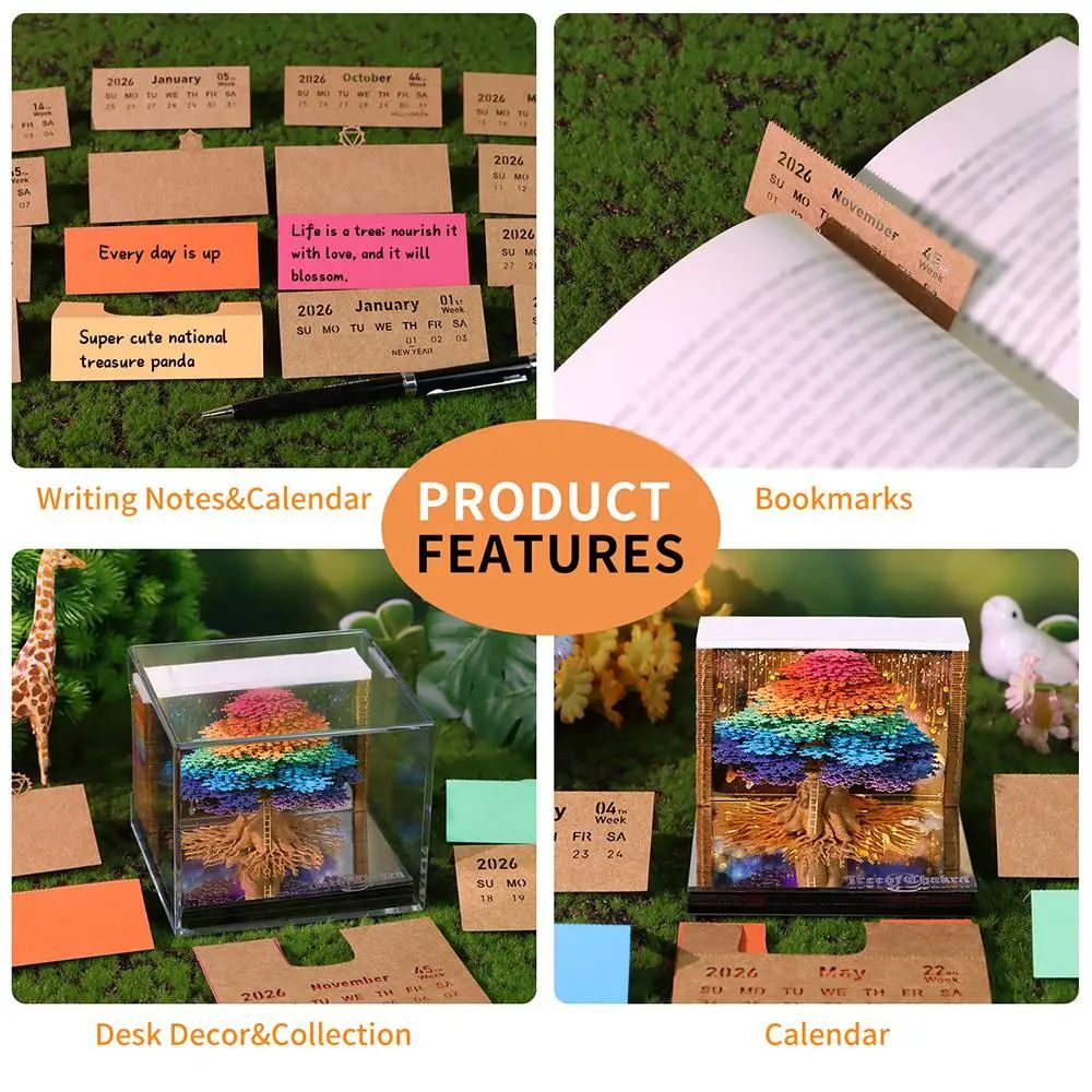 2026 Tear Away 3D Paper Calendar Tree 3