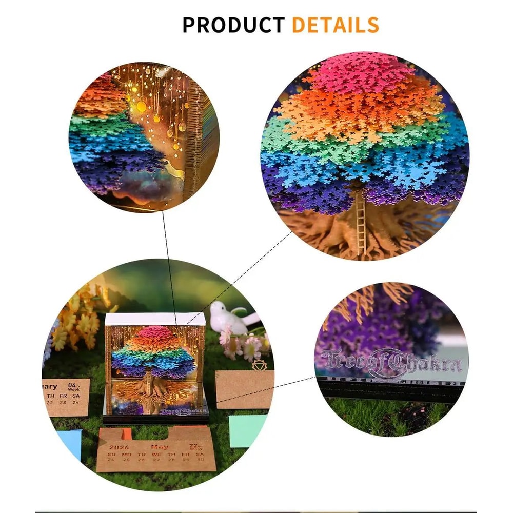 2026 Tear Away 3D Paper Calendar Tree 9