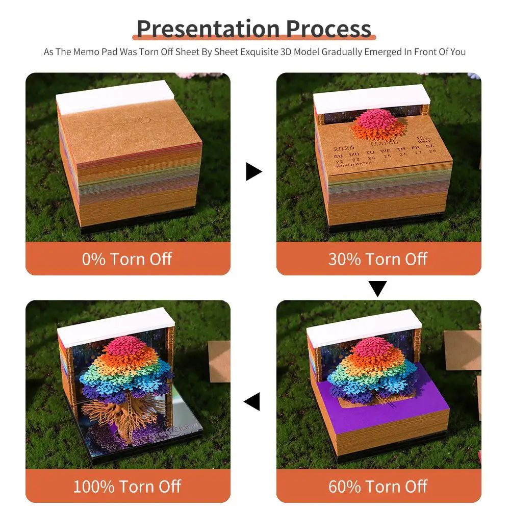 2026 Tear Away 3D Paper Calendar Tree 13