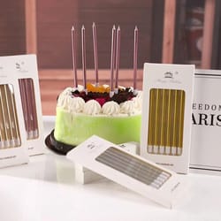 gold and silver cake candles set