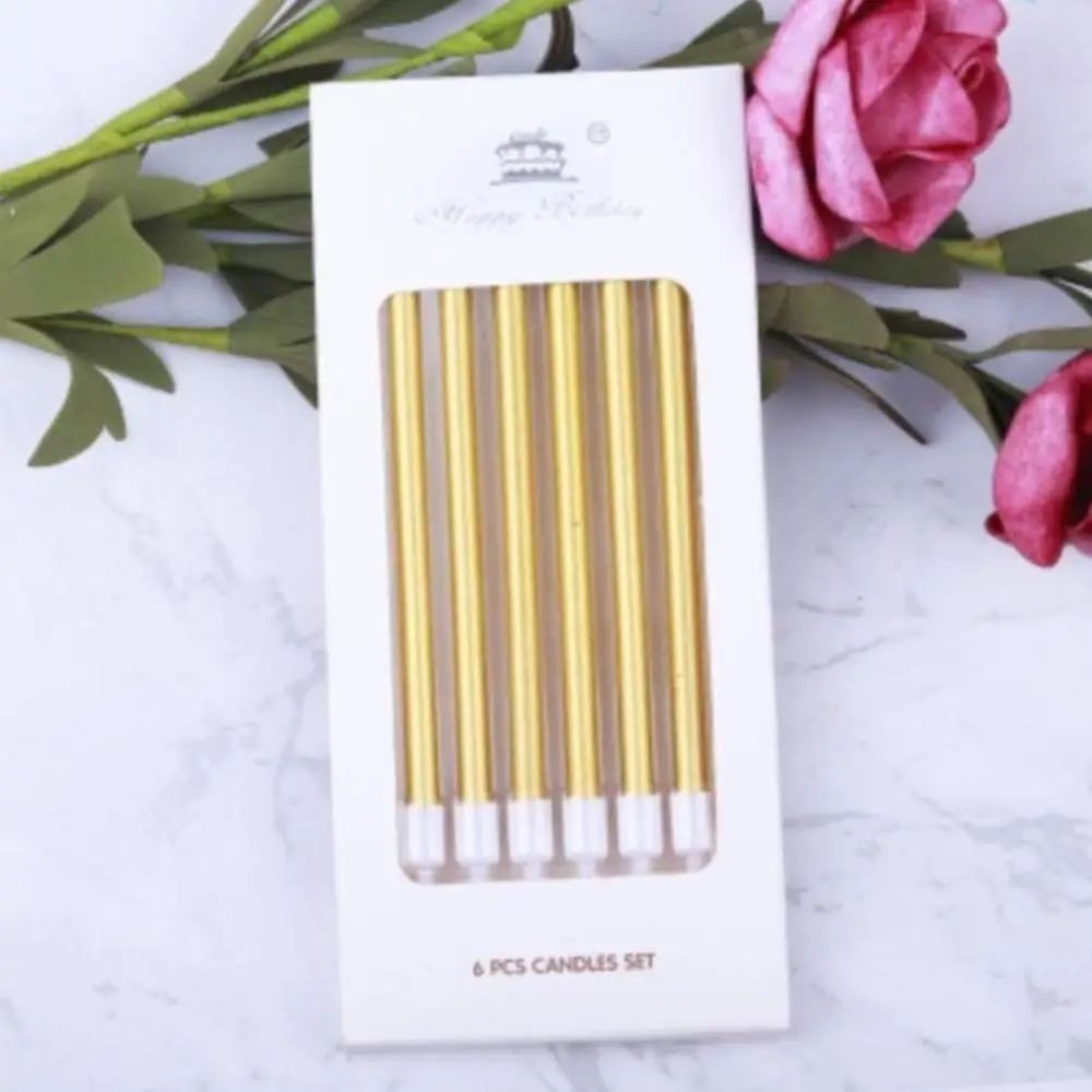 Gold And Silver Cake Candles Set 6