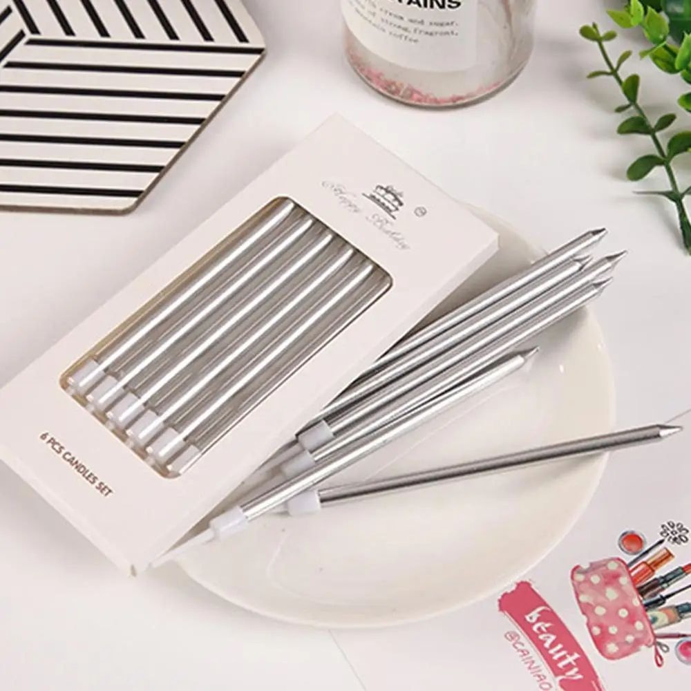 Gold And Silver Cake Candles Set 9