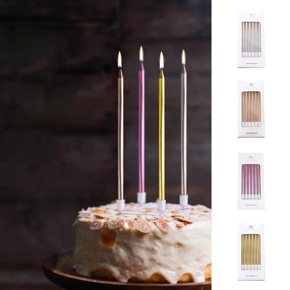 Gold And Silver Cake Candles Set 10