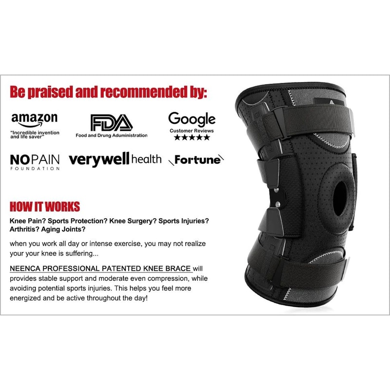 Hinged Knee Brace With Gel Pad Support 7