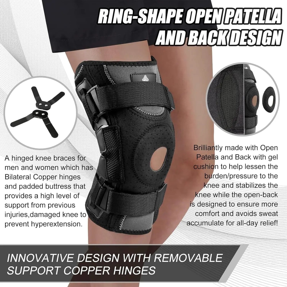 Hinged Knee Brace With Gel Pad Support 10
