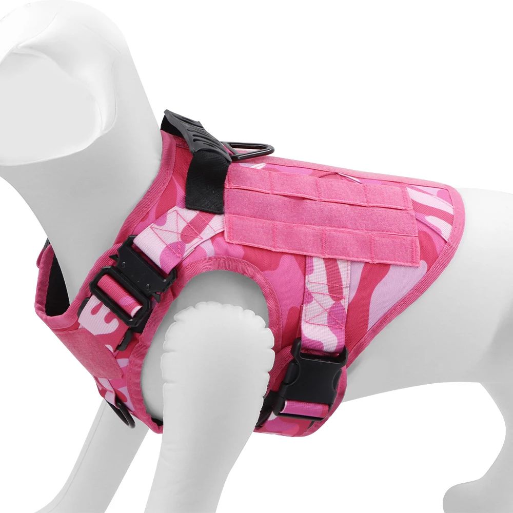 Pink Camouflage Tactical Dog Harness 4