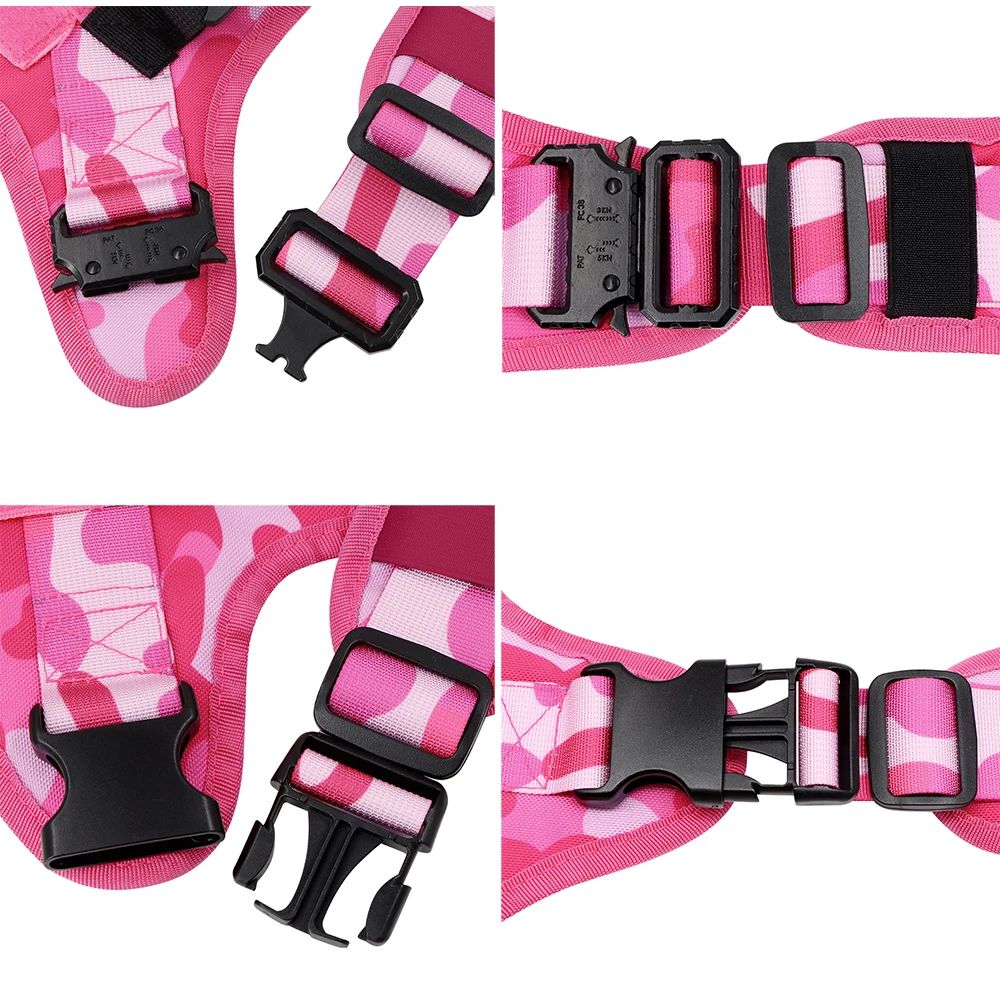 Pink Camouflage Tactical Dog Harness 7