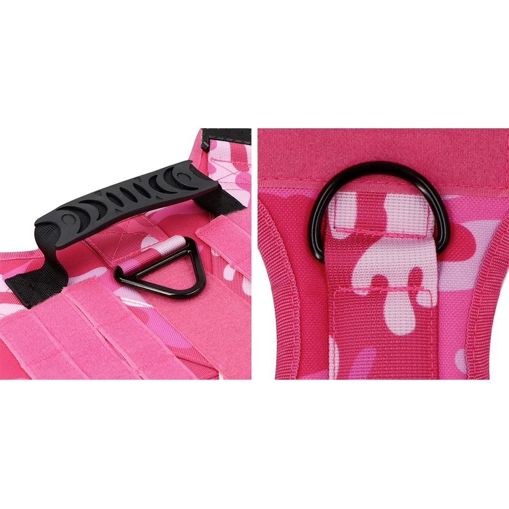 Pink Camouflage Tactical Dog Harness 10