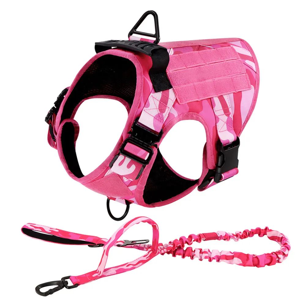 Pink Camouflage Tactical Dog Harness 16