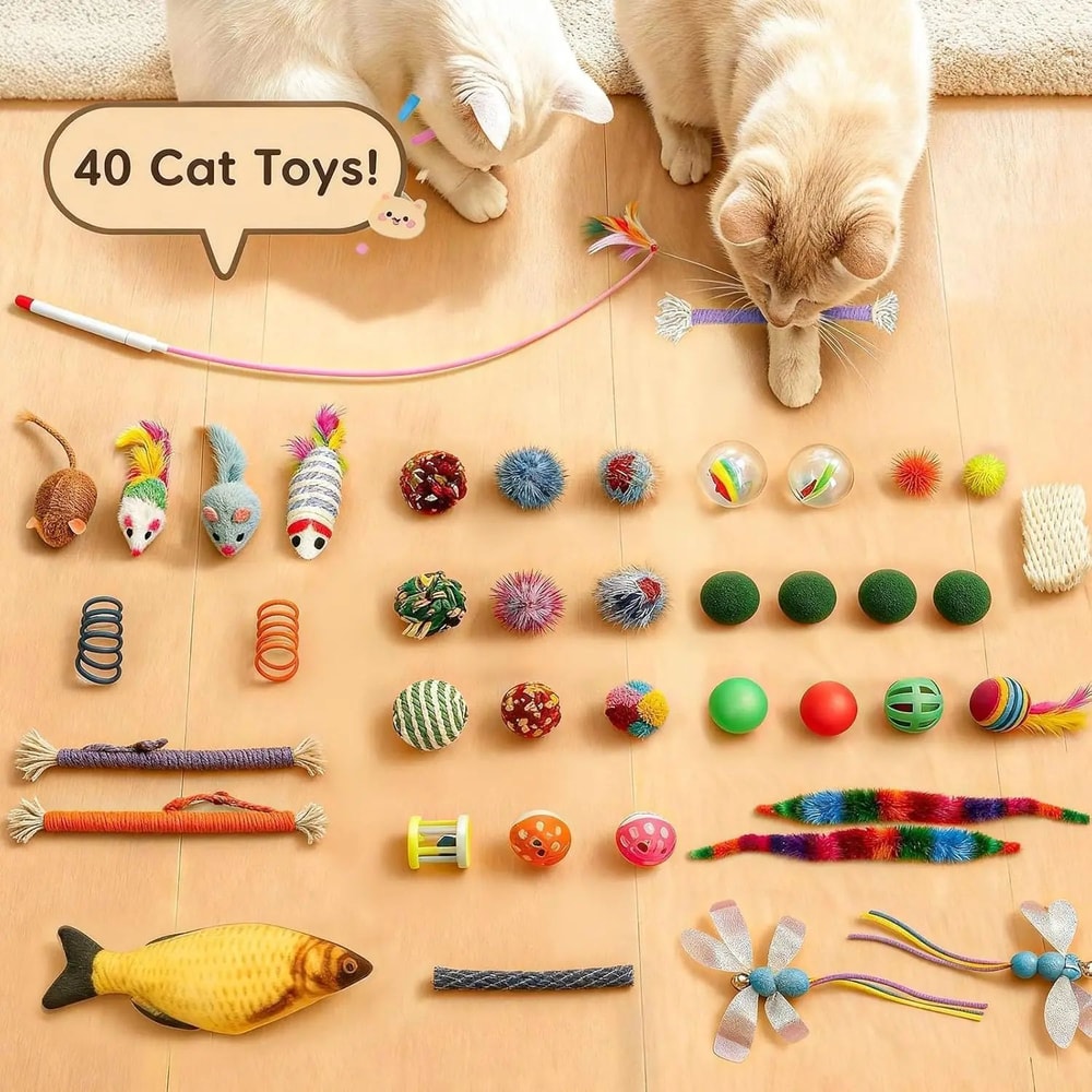 Plush Cat Tunnel Bed With Toys 1